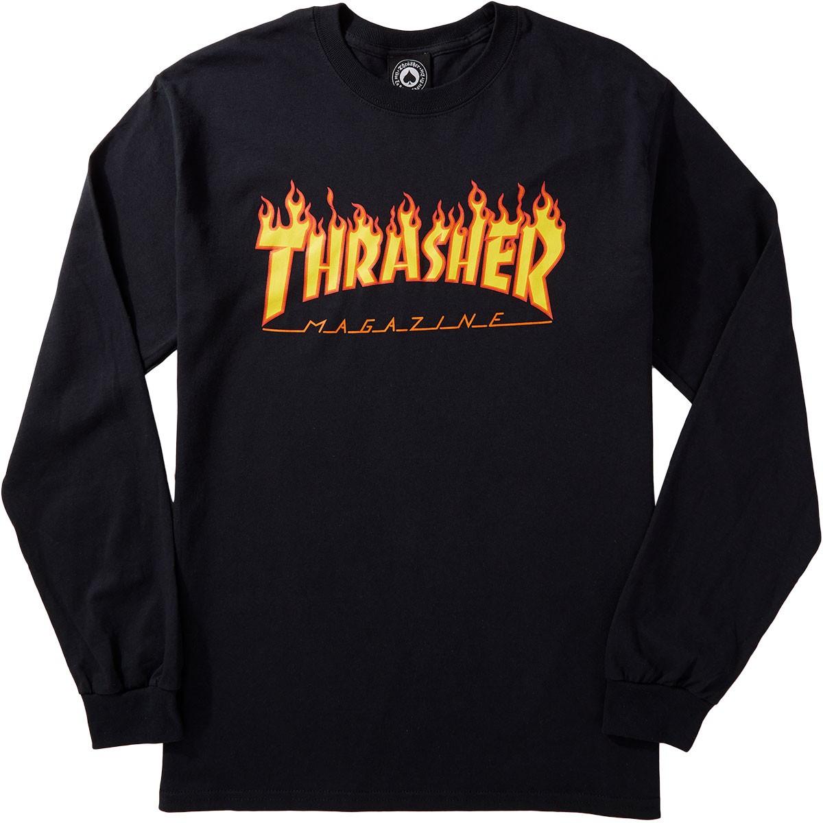 Thrasher Magazine Flame Logo Long Sleeve T-Shirt Black – Switch and ...